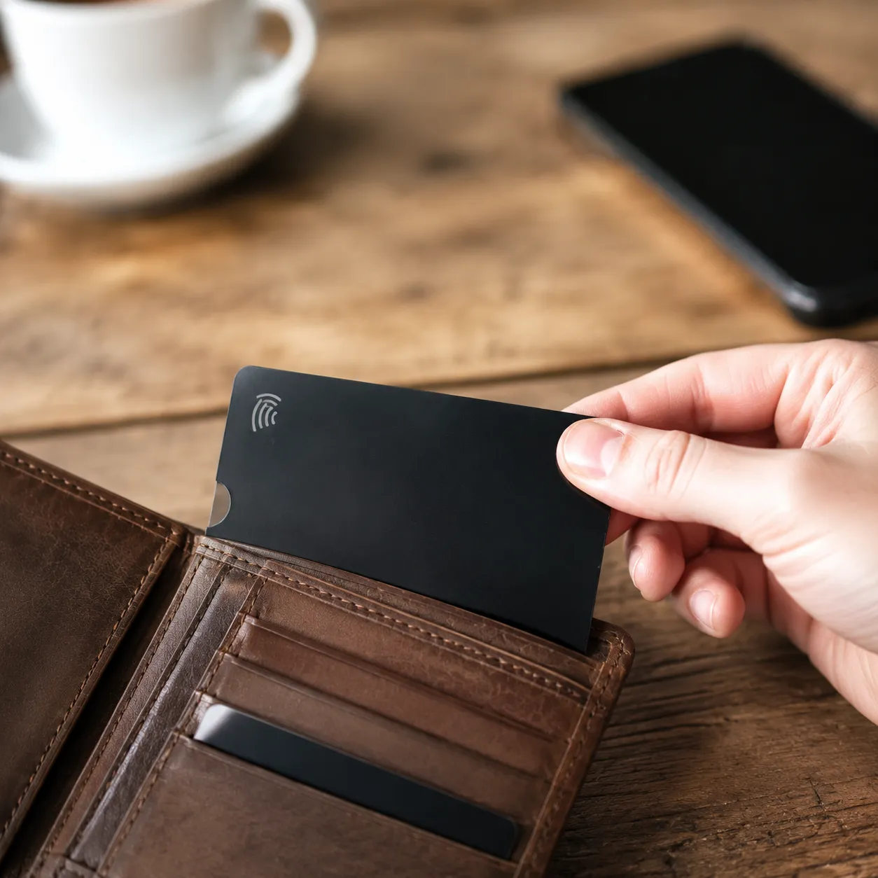 RFID blocking card for wallet