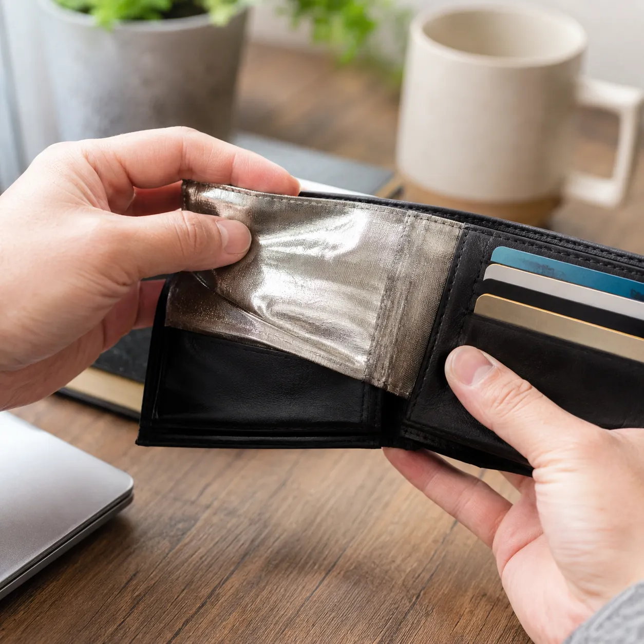 RFID blocking wallet Faraday cage shield