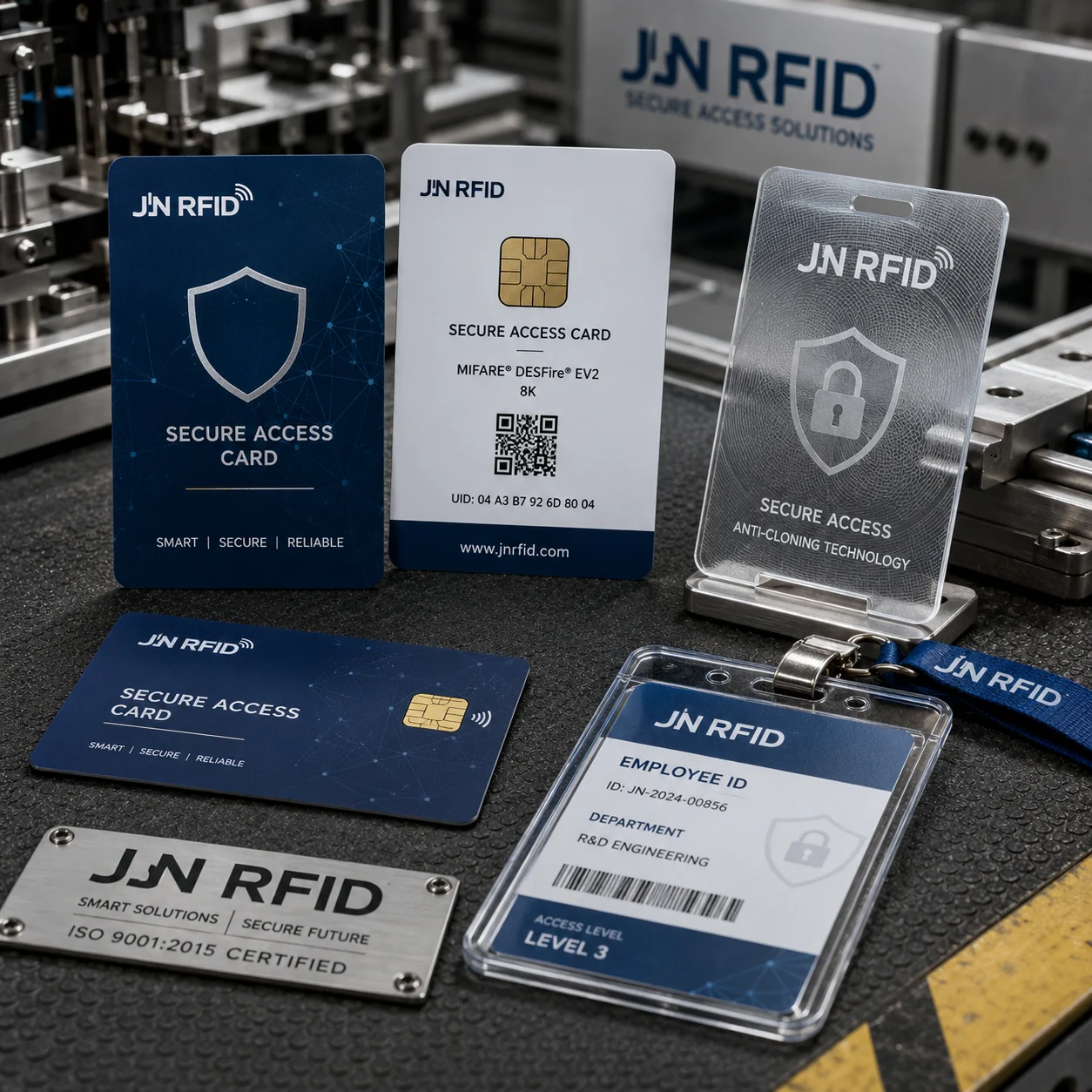 Access control cards and employee ID badges manufactured by JN RFID