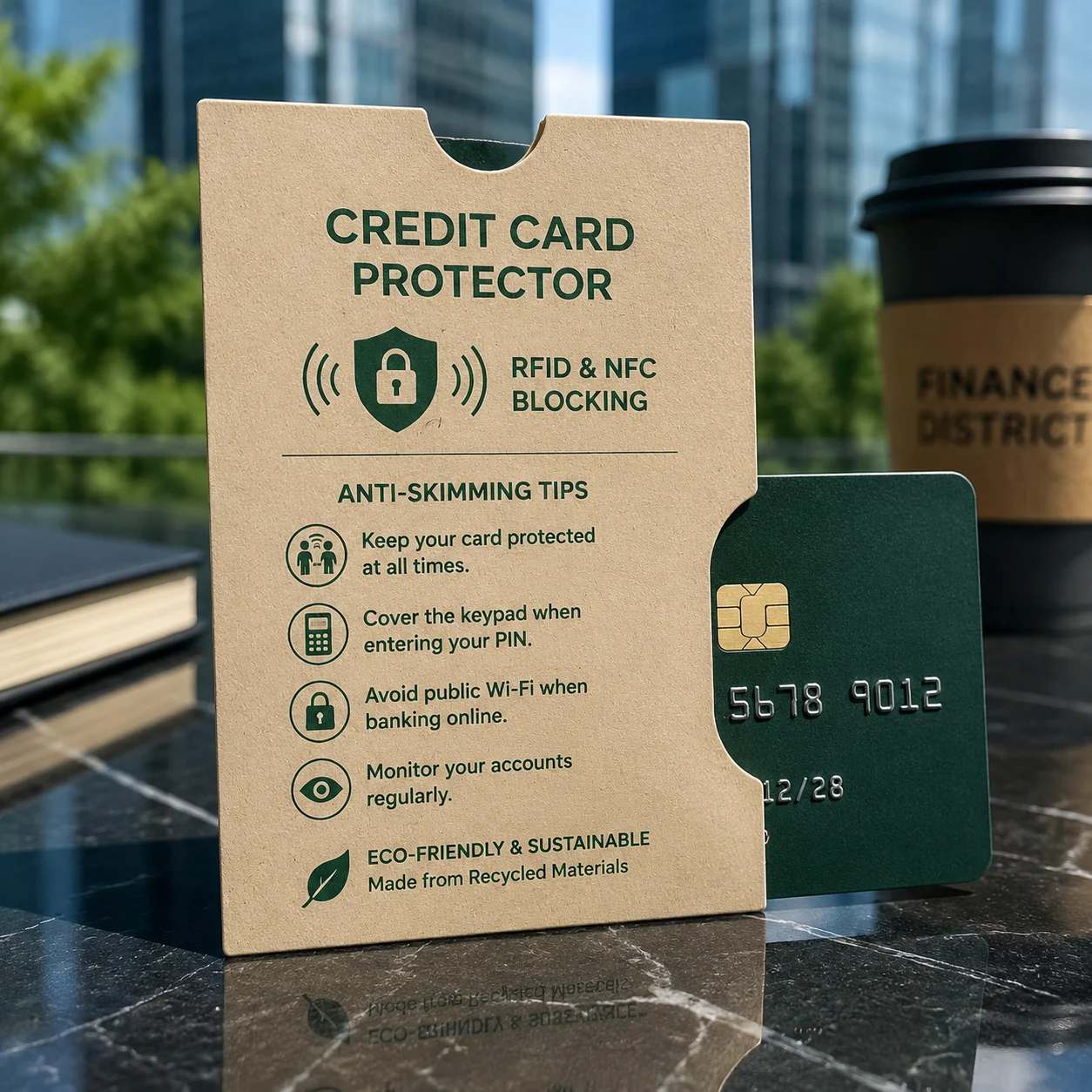 Bank credit card protector sleeves for secure financial distribution