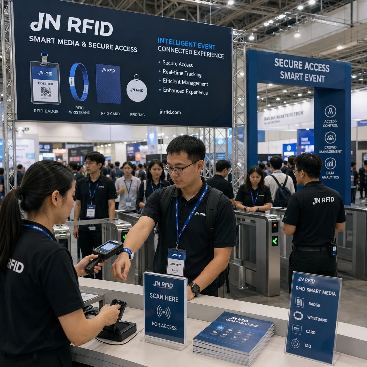 Expositions and large-scale event RFID badges