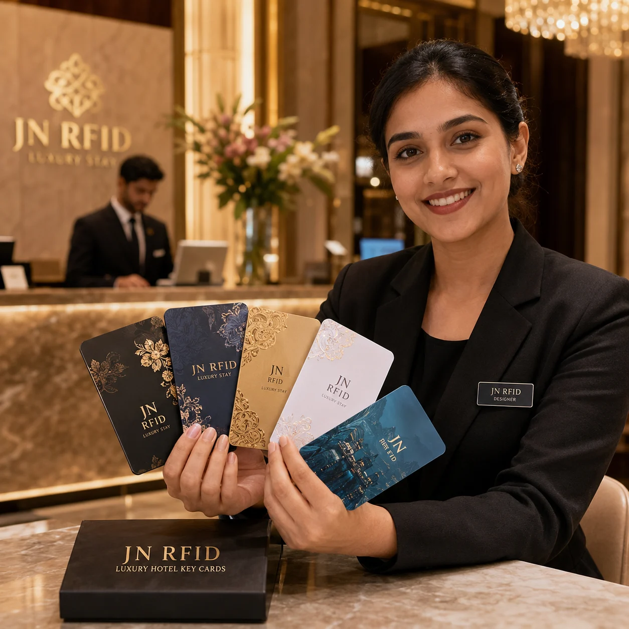 High end full coverage artwork hotel card