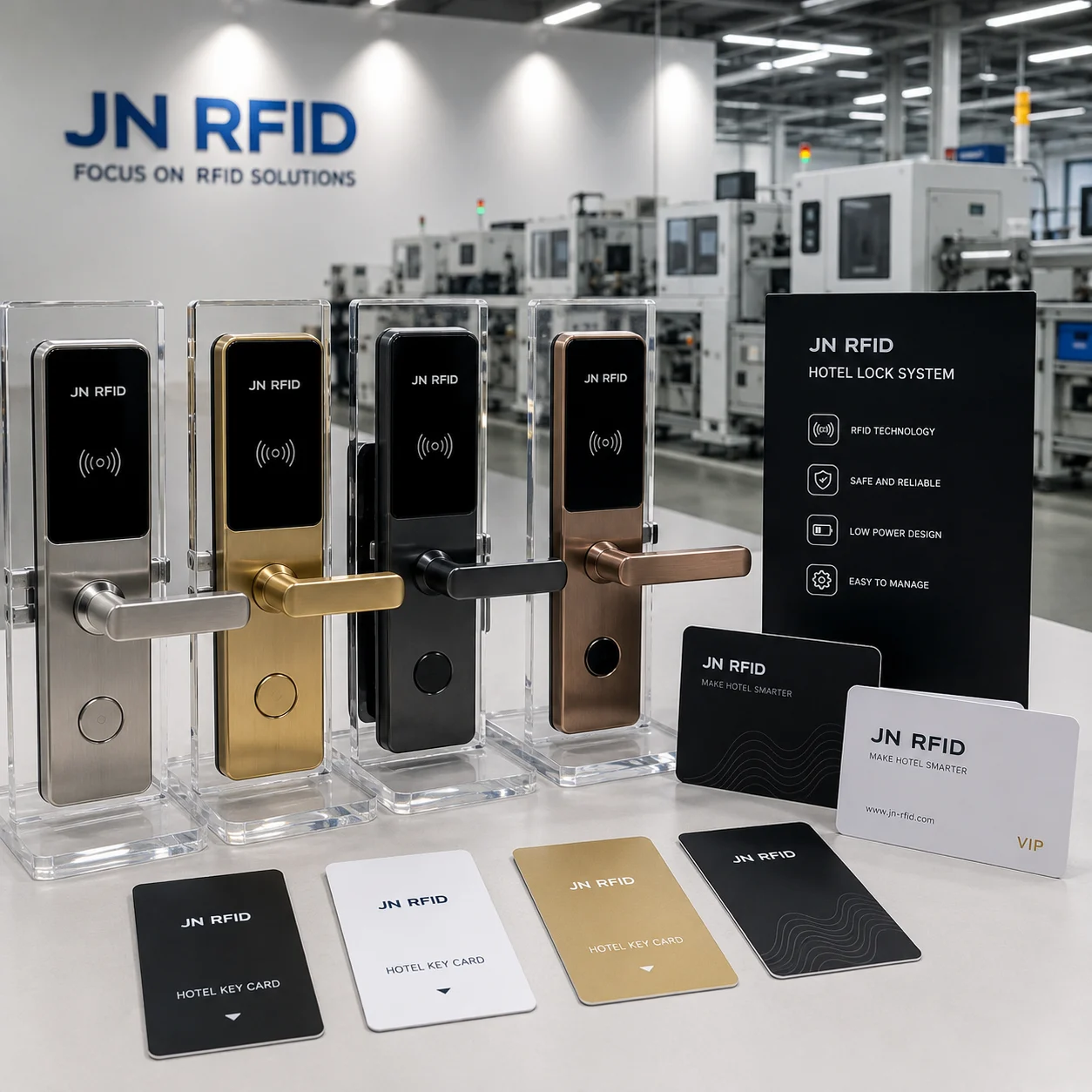 Hotel key cards and smart locks using JN RFID OEM technology