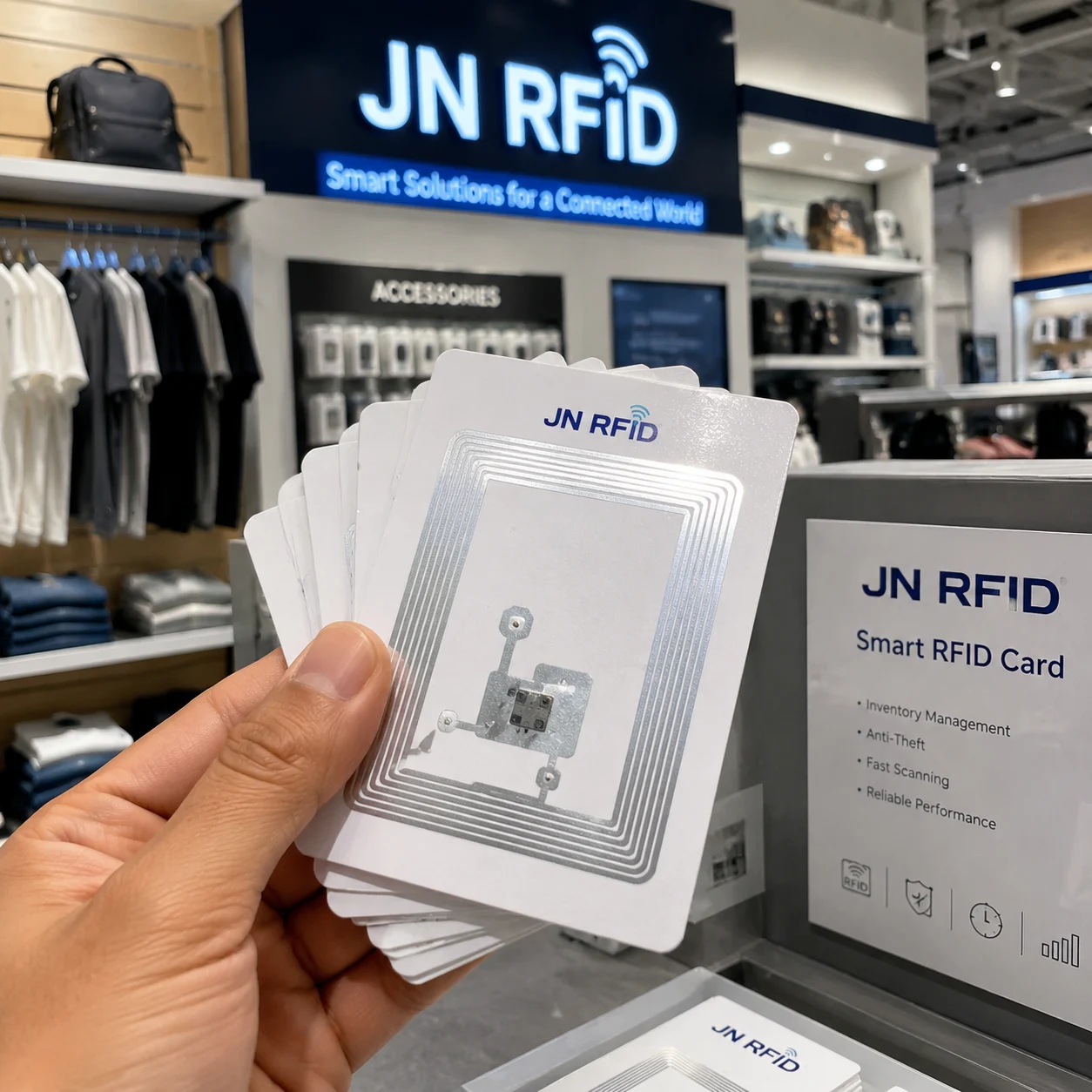 Illustration of retail inventory and RFID management