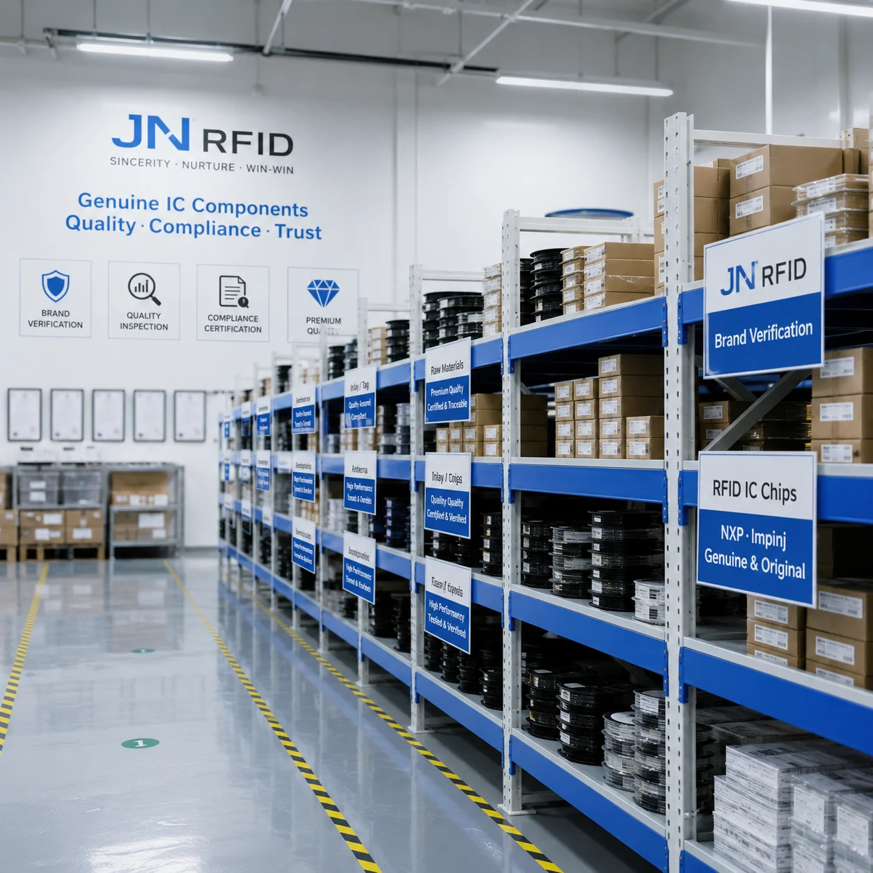 JN RFID authorized chip brands and raw materials warehouse