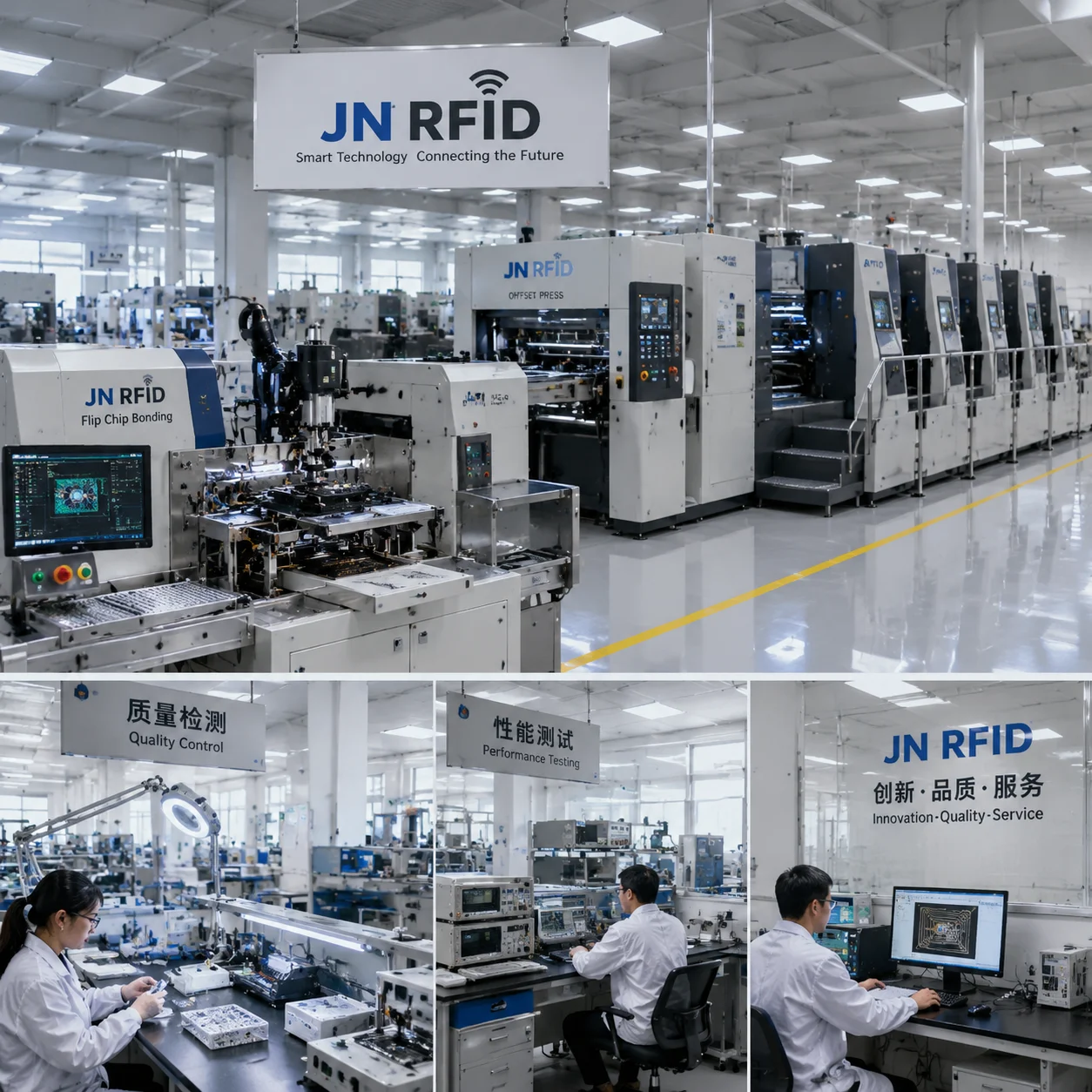 JN RFID automated manufacturing facility and quality control testing lab