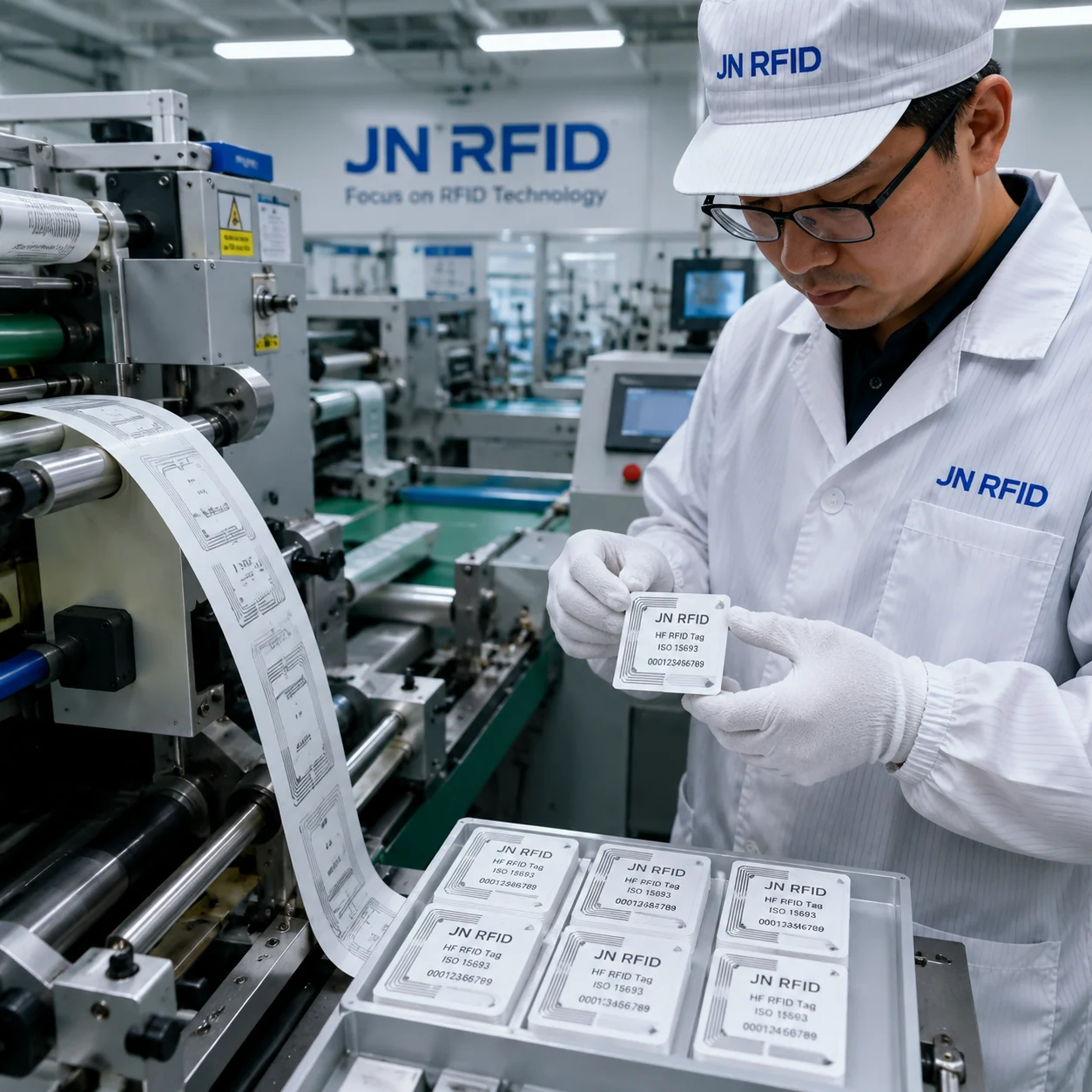 JN RFID high frequency tag manufacturing and quality control process