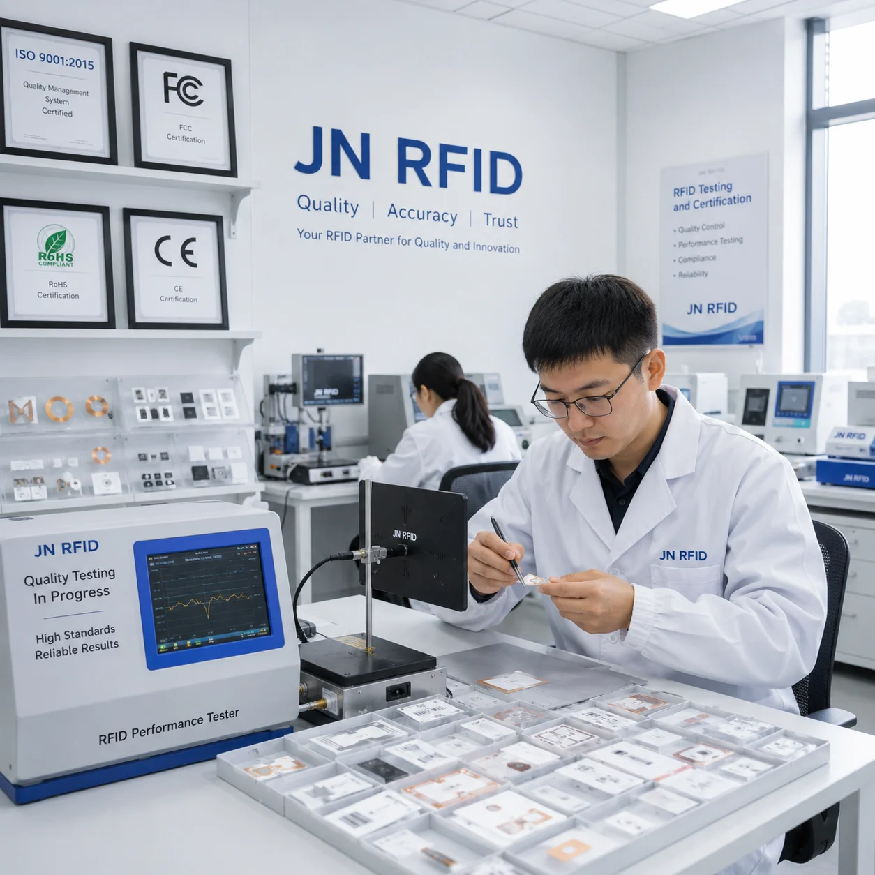 JN RFID quality testing laboratory and international certification certificates