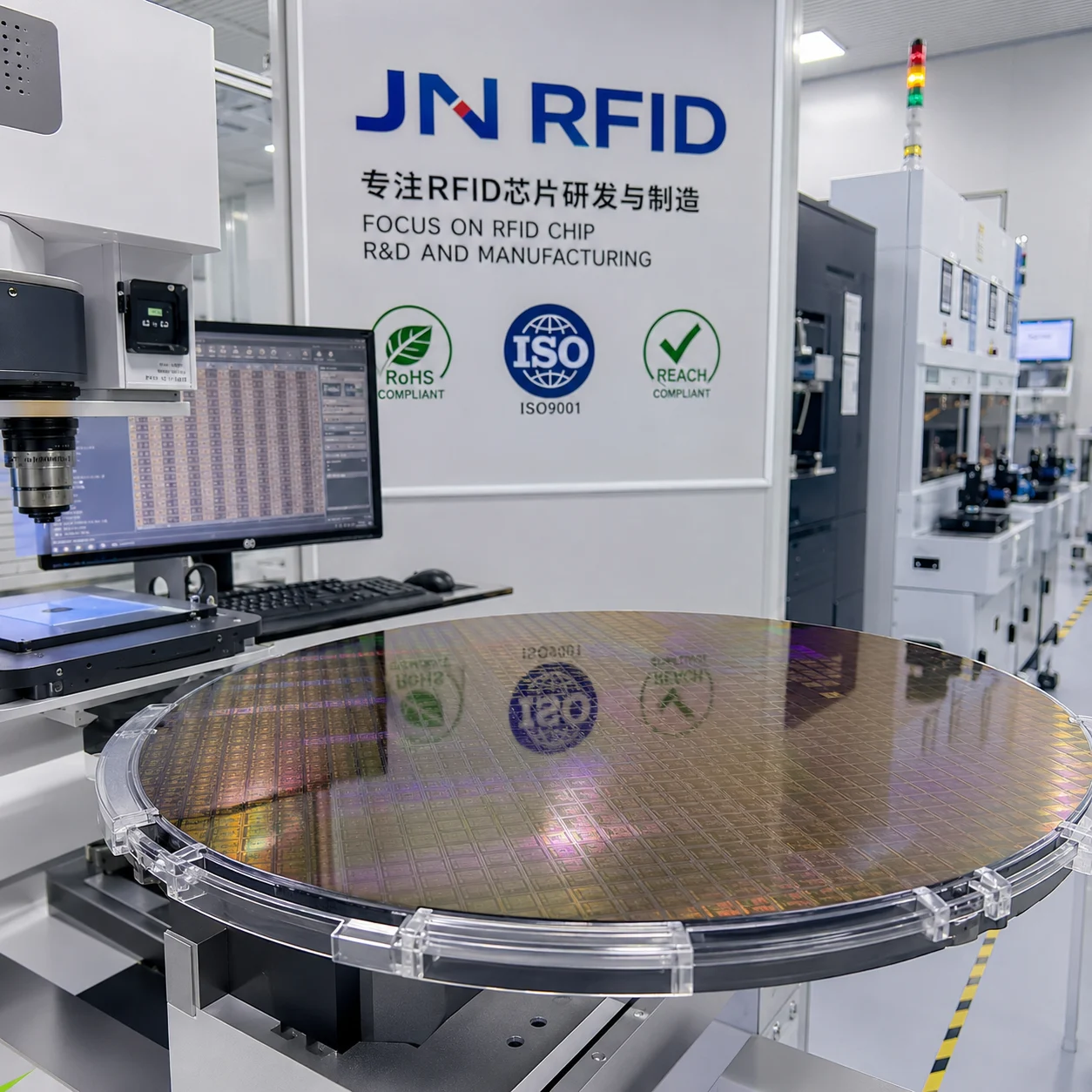 JN RFID secure silicon wafer and environmentally certified raw material inspection laboratory