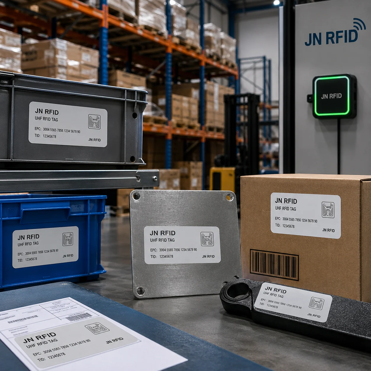 JN RFID ultra high frequency tags deployed for long range logistics tracking and automated warehouse management