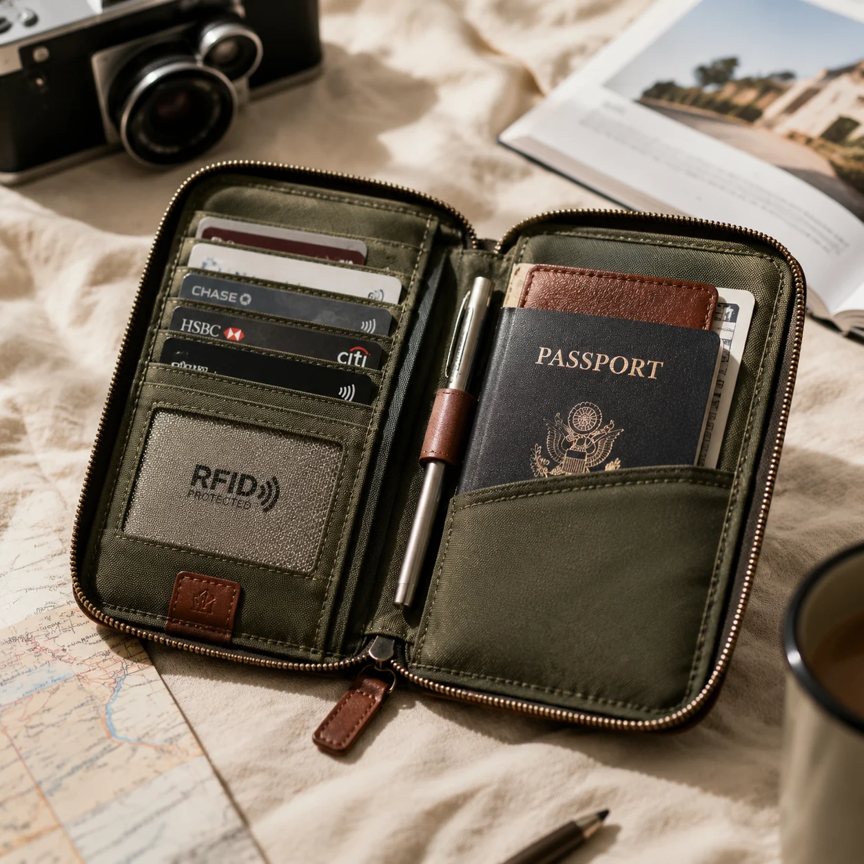 Premium travel wallet protector sleeves