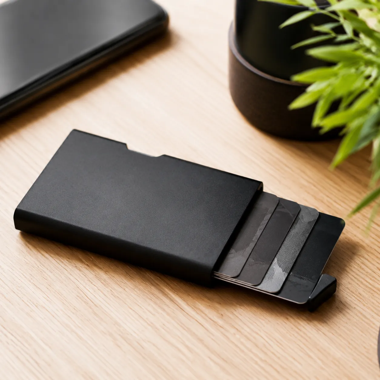 rfid blocking card clash protector wallet layout with transit and payment cards separated