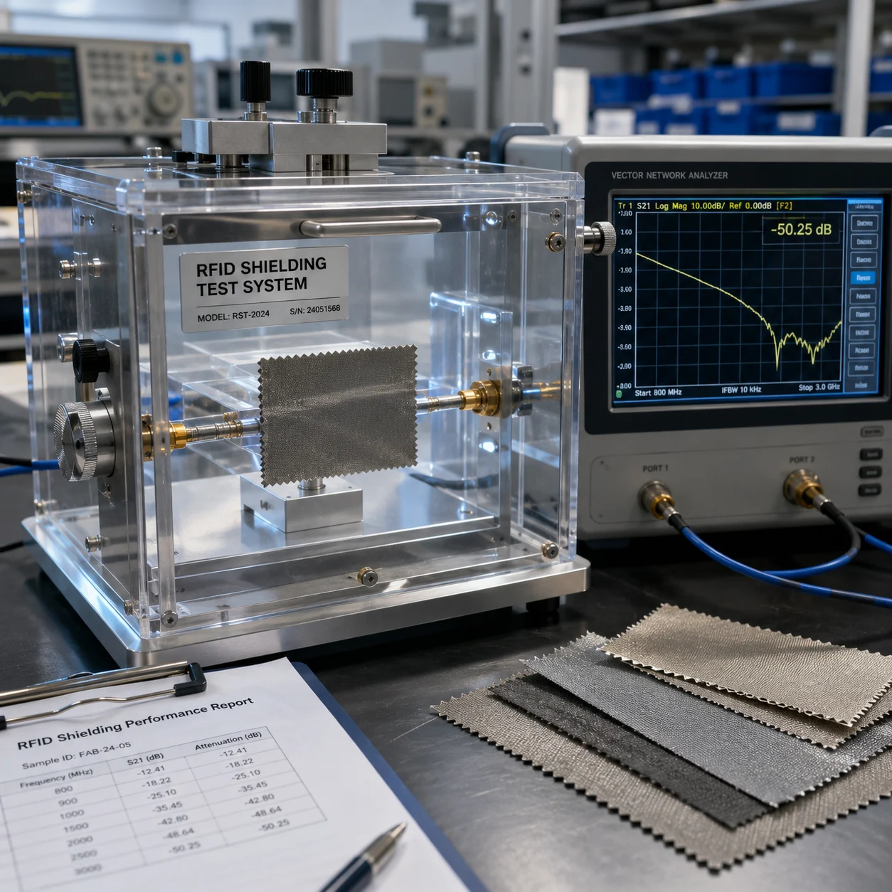 Technical specifications and shielding performance illustration
