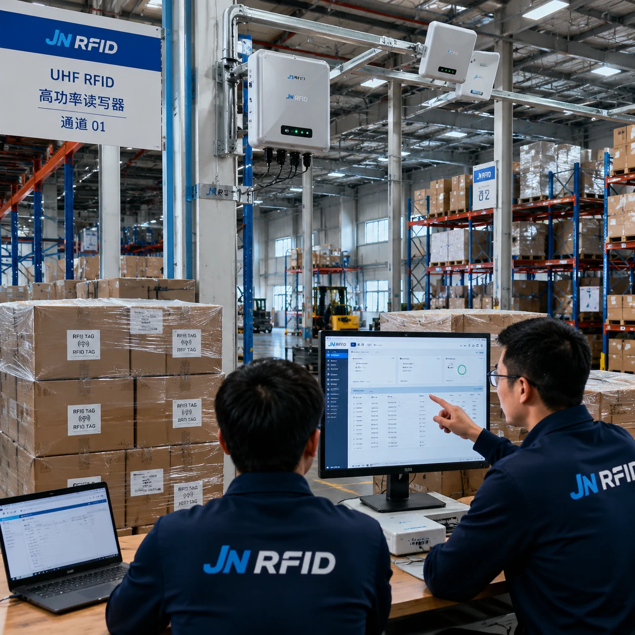 Warehousing and supply chain logistics RFID module deployment