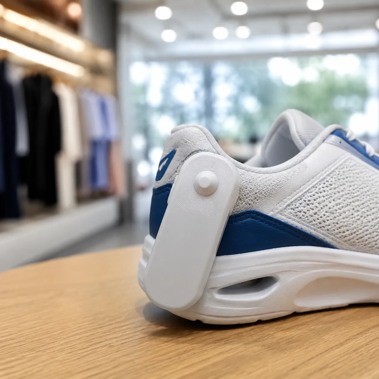 Passive UHF RFID shoe tag laced on running shoe for marathon race timing
