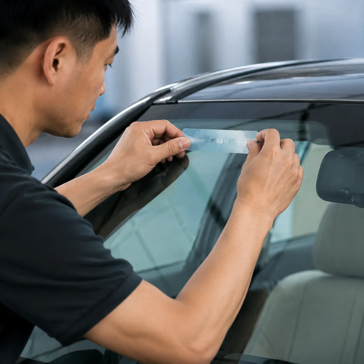 UHF RFID windshield tag installation