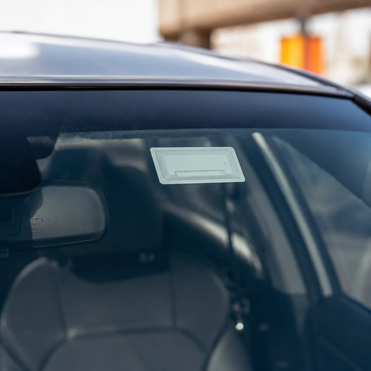 uhf rfid windshield tag on car glass
